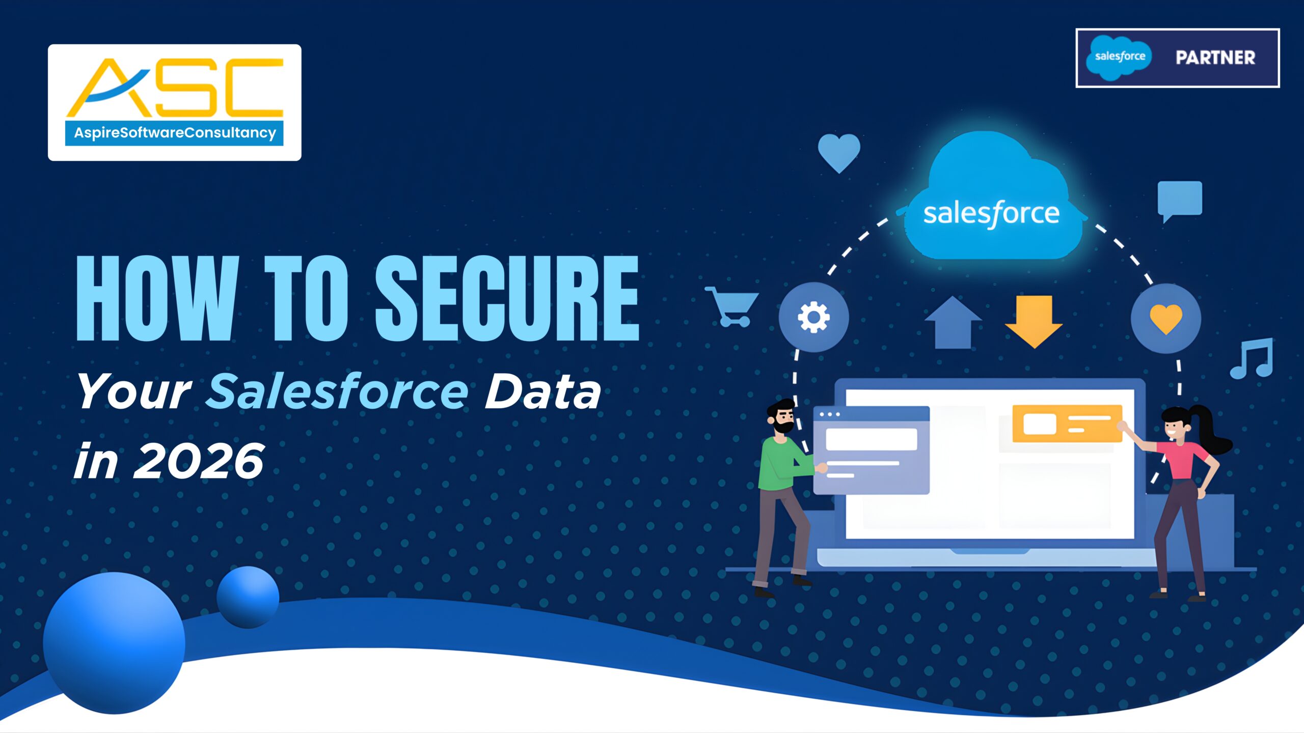 professional digital security dashboard showing Salesforce data protection metrics and AI monitoring for 2026.