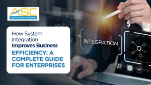 System integration connecting CRM, ERP, and business applications to improve efficiency and streamline enterprise operations