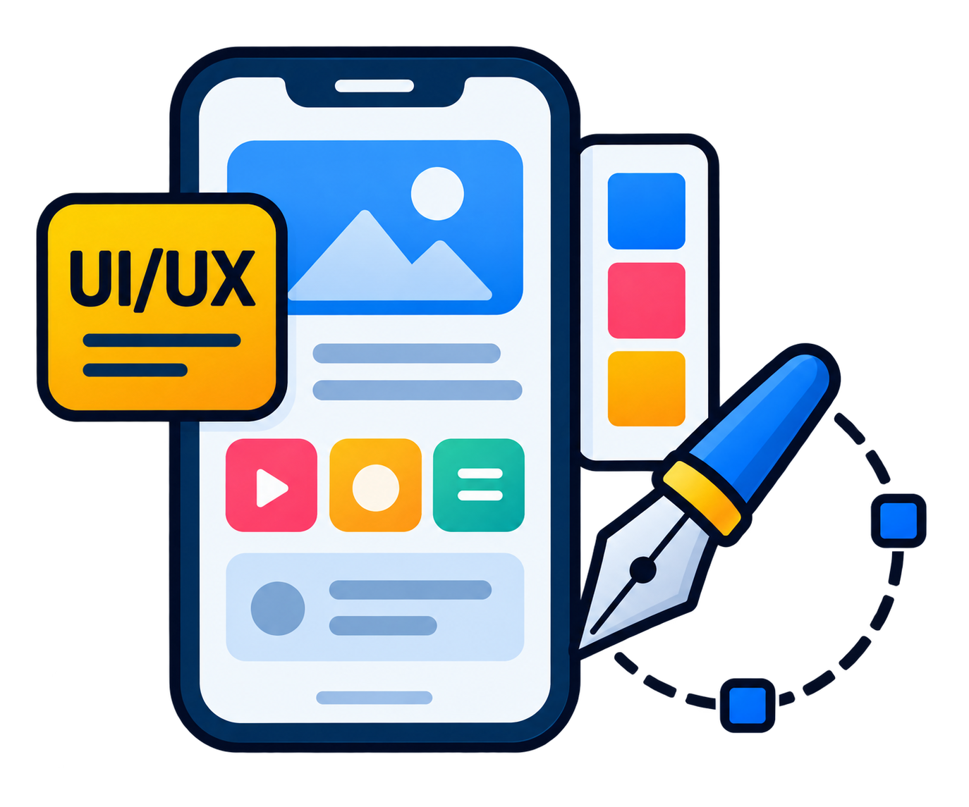 Mobile UI UX design icon