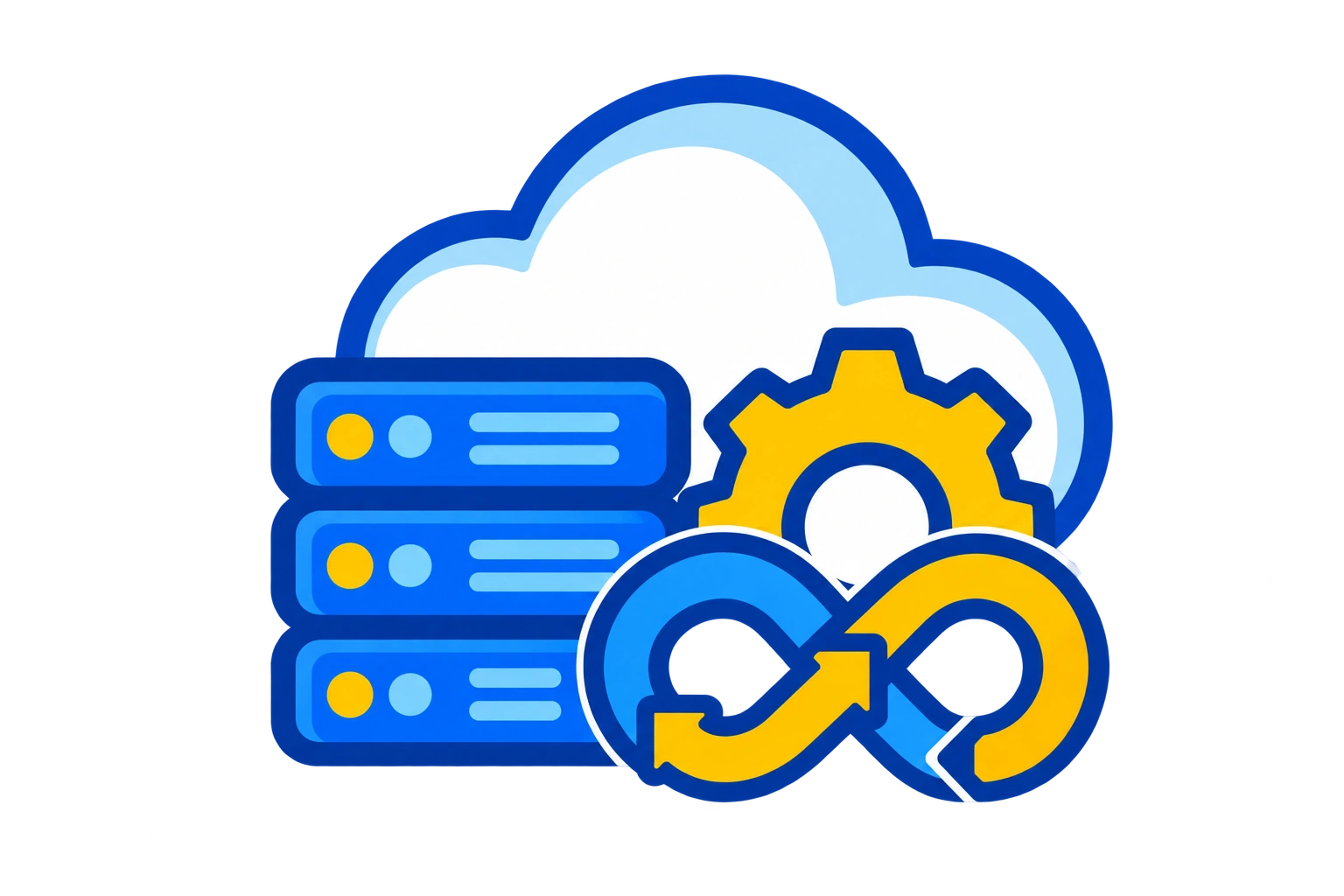 Cloud and DevOps infrastructure icon