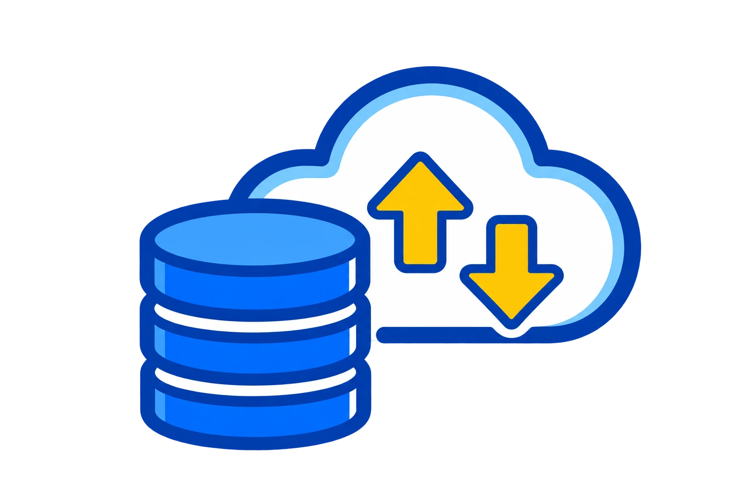 Database and cloud storage icon